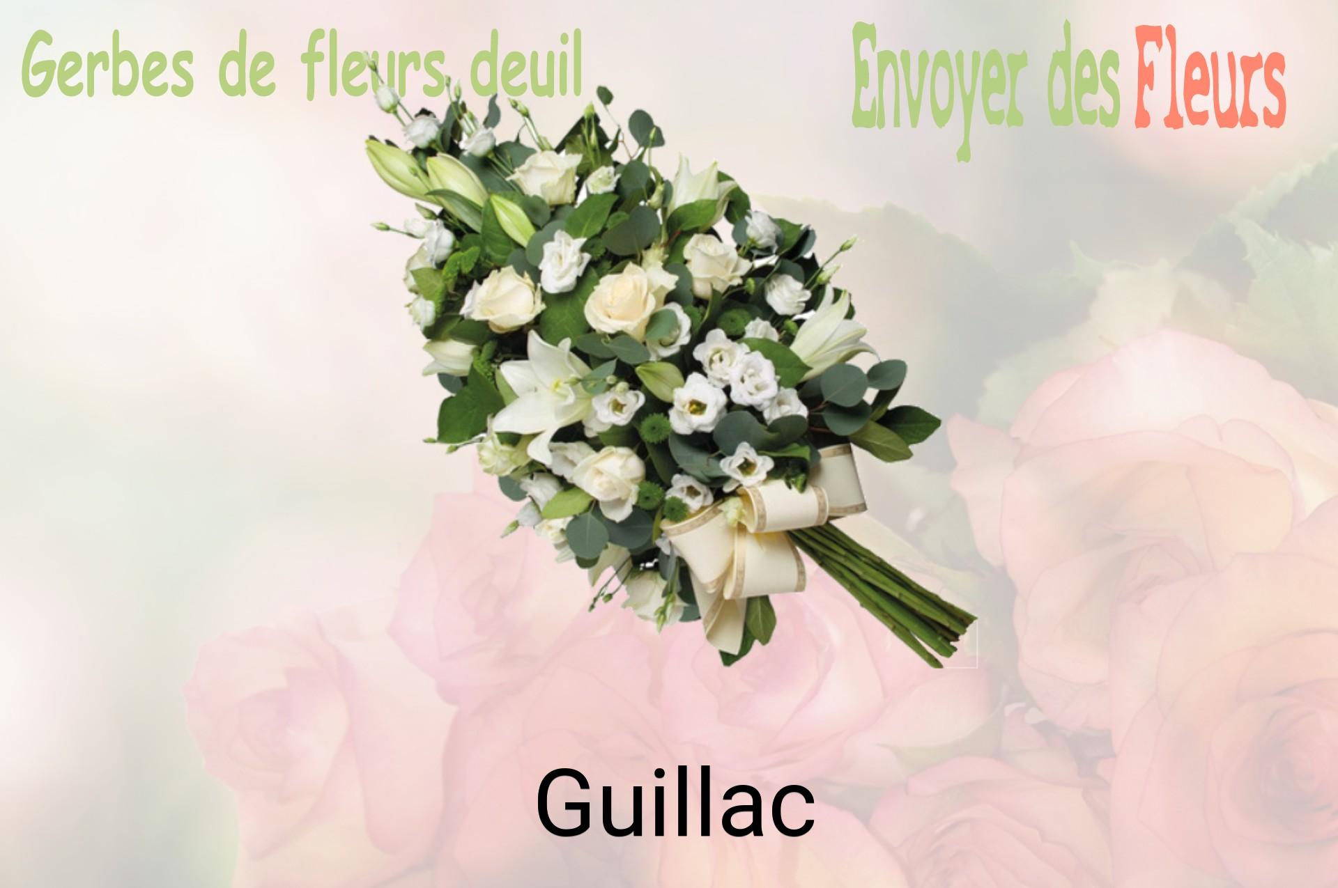 Gerbe de fleurs de deuil livrée à Guillac